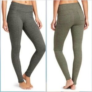 Athleta criss cross metro leggings green gray sma